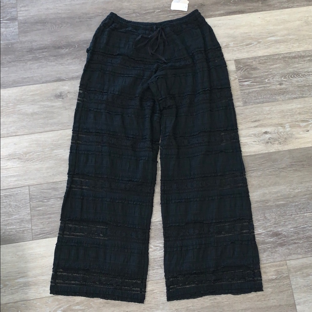 FREE PEOPLE Lace Pants NWT Black FP One Aiden - Picture 5 of 12
